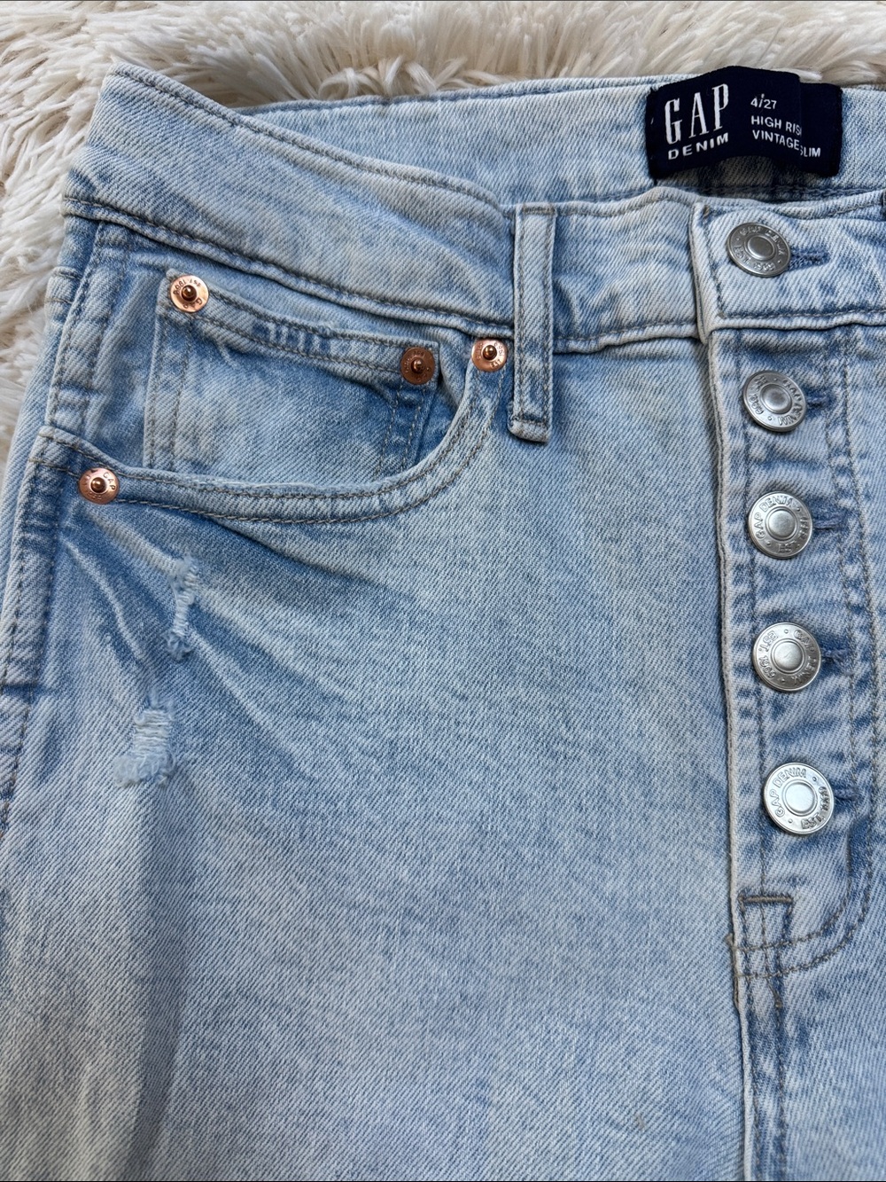 Gap High-Rise Vintage Slim Jeans 💗 Light Blue - Picture 6 of 12